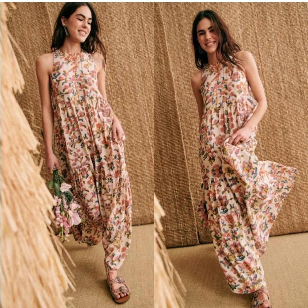 Sezane Dolce Floral Print Maxi Dress Villa
